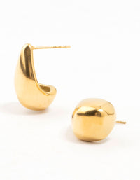 Waterproof Gold Plated Stainless Steel Organic Drop Earrings - link has visual effect only