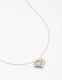 Waterproof Stainless Steel Classic Puff Heart Necklace - link has visual effect only