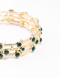 Gold Textured Diamante Bracelet - link has visual effect only