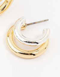 Gold & Silver Plated Illusion Hoop Earrings - link has visual effect only