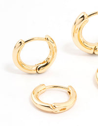 Gold Plated Thin Small Huggie Earrings 2-Pack - link has visual effect only