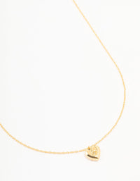 Gold Plated Cubic Zirconia Heart Pendant Necklace - link has visual effect only