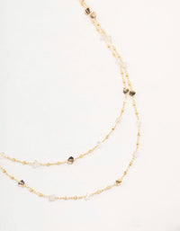 Gold Plated Station Semi Precious Shards And Ball Necklace - link has visual effect only