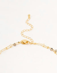 Gold Plated Station Semi Precious Shards And Ball Necklace - link has visual effect only