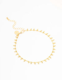 Gold Plated Bohemian Ball Drop Anklet - link has visual effect only