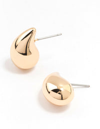 Gold Tiny Teardrop Stud Earrings - link has visual effect only