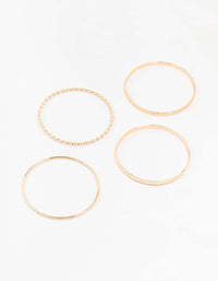 Gold Twisted Bangle Bracelets 4-Pack - link has visual effect only