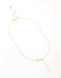 Gold Infinity Diamante Y-Necklace - link has visual effect only