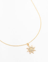 Gold Diamante Sun Necklace - link has visual effect only