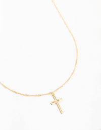 Gold Flat Solid Cross Necklace - link has visual effect only