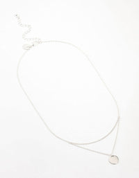 Silver Double Layered Disc Necklace - link has visual effect only