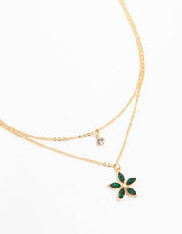 Double Gold Chain Flower Necklace - link has visual effect only