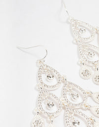 Silver Diamante Open Drop Earrings - link has visual effect only