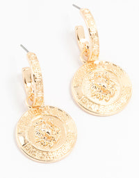 Gold Lion Huggie Hoop Earrings - link has visual effect only