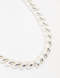 Silver Chunky Short Necklace - link has visual effect only