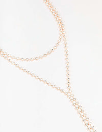 Rose Gold Diamante Lariat Necklace - link has visual effect only