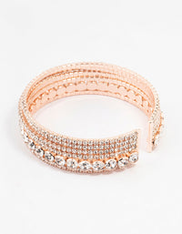 Rose Gold Diamante Multi Row Bracelet - link has visual effect only