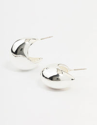 Silver Plated Chunky Hoop Earrings - link has visual effect only