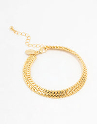 Thick Gold Plated Brass Herringbone Bracelet - link has visual effect only