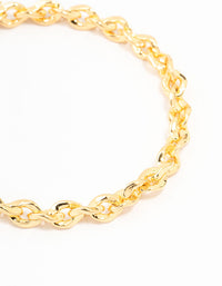 Gold Plated Brass Twisted Curb Chain Bracelet - link has visual effect only