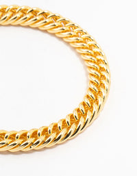 Gold Plated Circle Fob Bracelet - link has visual effect only