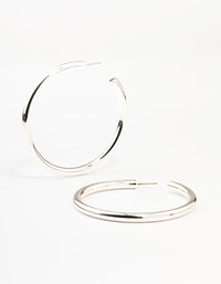 Silver Minimal Chunky Hoop Earrings - link has visual effect only