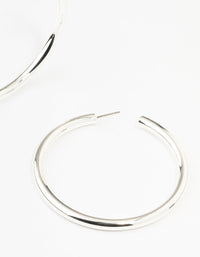 Silver Minimal Chunky Hoop Earrings - link has visual effect only