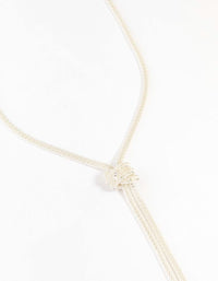 Silver Knot Long Chain Necklace - link has visual effect only