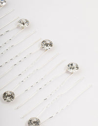 Silver Crystal Mixed Bridal Pins 10-Pack - link has visual effect only