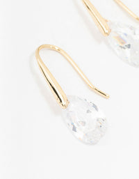 Gold Cubic Zirconia Teardrop Hook Drop Earrings - link has visual effect only