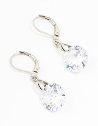 Silver Cubic Zirconia Circle Drop Earrings - link has visual effect only