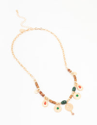 Mixed Beaded Charm Station Necklace - link has visual effect only