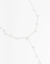 Rhodium Cubic Zirconia Vine Leaf Y-Necklace - link has visual effect only