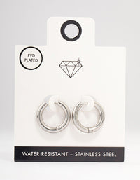 Waterproof Stainless Steel Thick Clicker Hoop Earrings 22 MM - link has visual effect only