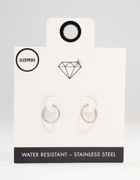 Stainless Steel Sleeper Earrings 10 MM - link has visual effect only