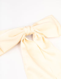 Relaxed Cream Fabric Long Bow Clip - link has visual effect only