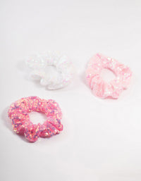 Kids Mixed Sequin Pink Scrunchies 3-Pack - link has visual effect only