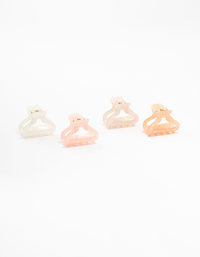 Small Pink & White Acrylic Shaped Claw Clips 4-Pack - link has visual effect only