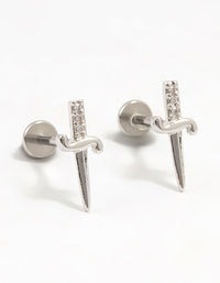 Surgical Steel Dainty Dagger Flat Backs 2-Pack - link has visual effect only