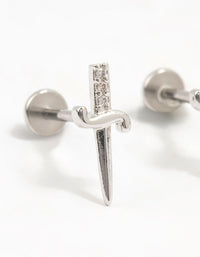 Surgical Steel Dainty Dagger Flat Backs 2-Pack - link has visual effect only