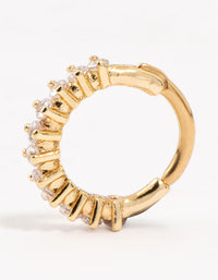 Gold Plated Surgical Steel Half Set Cubic Zirconia Clicker Ring - link has visual effect only