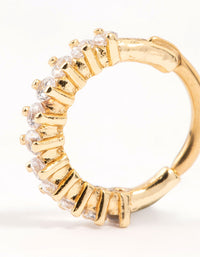 Gold Plated Surgical Steel Half Set Cubic Zirconia Clicker Ring - link has visual effect only