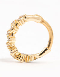 Gold Plated Surgical Steel Zig Zag Cubic Zirconia Clicker Ring - link has visual effect only