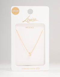 Gold Plated Sterling Silver Initial S Necklace - link has visual effect only