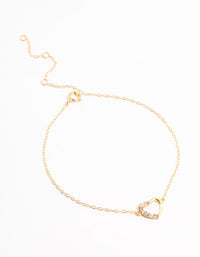 Gold Plated Sterling Silver Cubic Zirconia Heart Bracelet - link has visual effect only