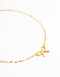 Gold Plated Sterling Silver Bow Chain Bracelet - link has visual effect only