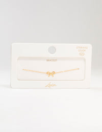 Gold Plated Sterling Silver Bow Chain Bracelet - link has visual effect only