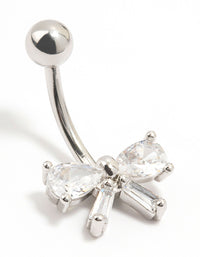 Surgical Steel Cubic Zirconia Belly Bar - link has visual effect only