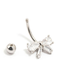 Surgical Steel Cubic Zirconia Belly Bar - link has visual effect only