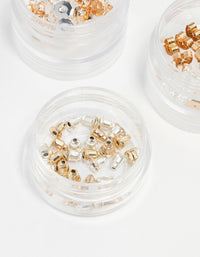 Mixed Gold & Silver 3 Tubs Earring Backs - link has visual effect only